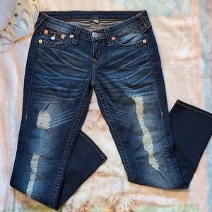 True religion skinny low rise jeans